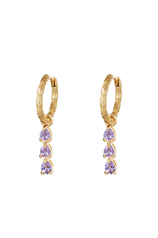 BETTY Earrings - Gold/Purple