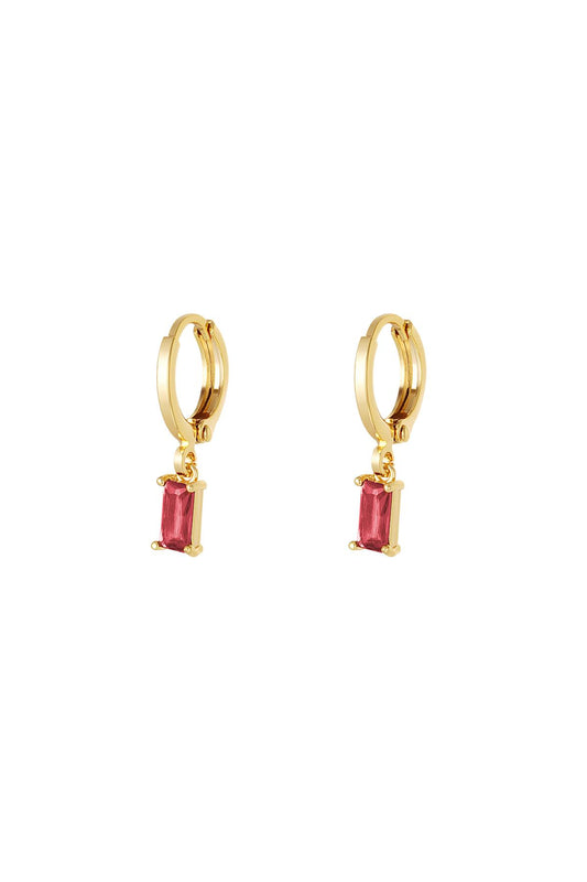 DARCEY Earrings - Gold/Fuschia